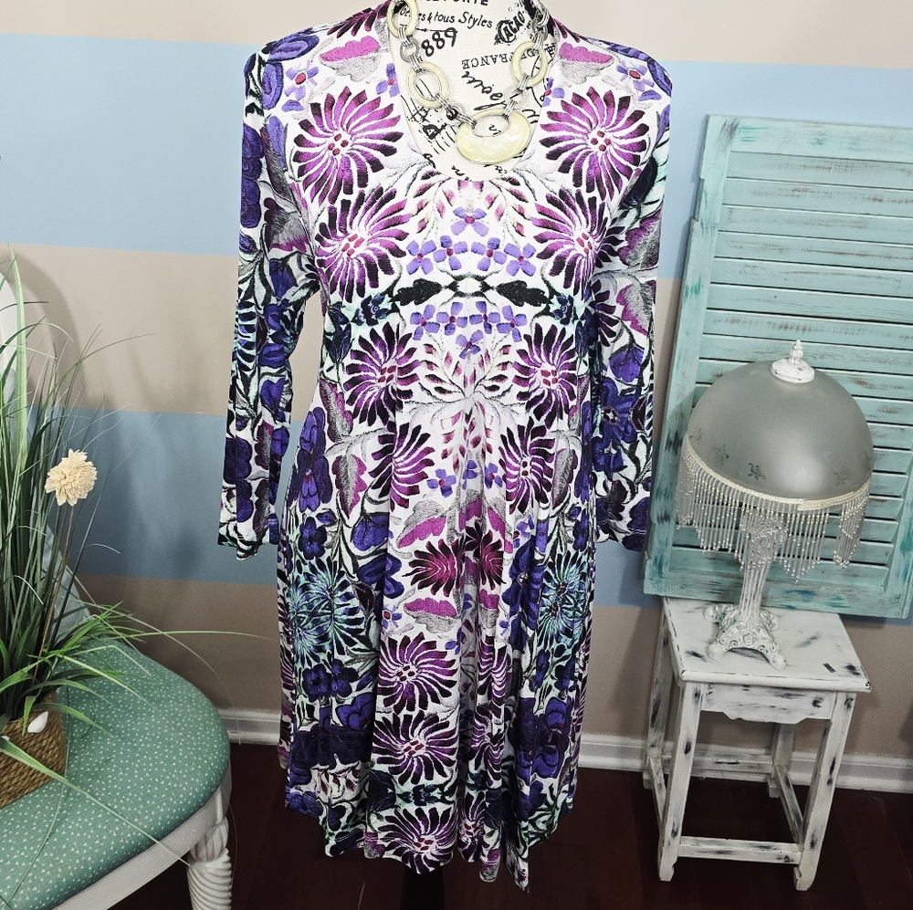 Free People Hi-Low Floral Multicolor Mini Dress - Picture 3 of 10